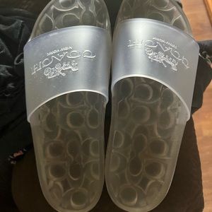 Coach slippers clear. Brand new without tags